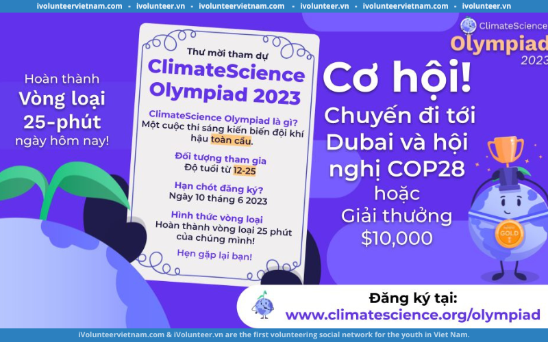 Cuộc Thi ClimateScience Olympiad 2023 Mở Đơn Đăng Ký Tham Gia