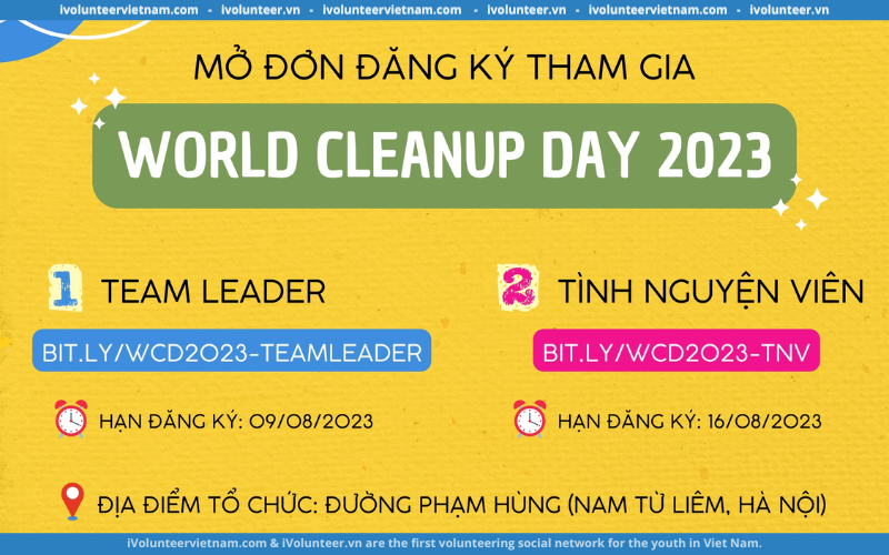 Let’s Do It! Hanoi Tuyển Team Leader Và Tình Nguyện Viên Cho Chiến Dịch World Cleanup Day 2023