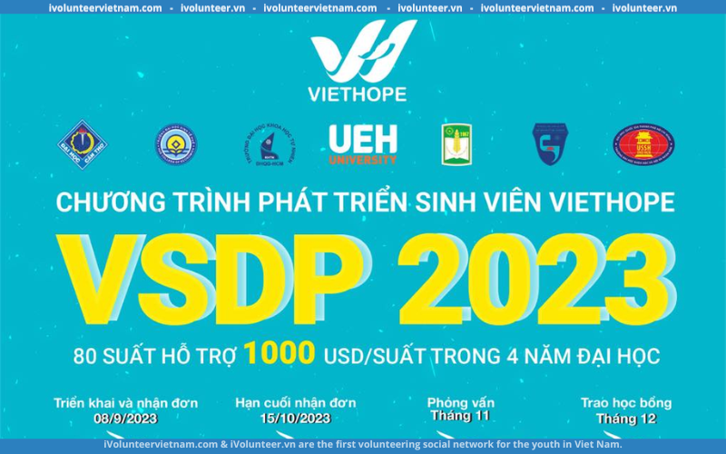 Chương Trình Học Bổng Phát Triển Sinh Viên VietHope 2023 Mở Đơn Đăng Ký