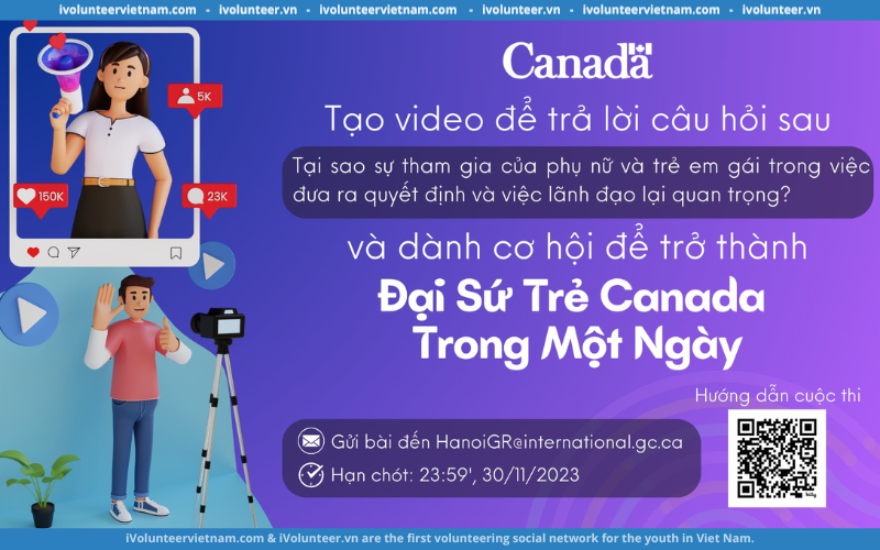 Cuộc Thi Sáng Tạo Video “Young Ambassador of Canada For A Day” Từ Đại Sứ Quán Canada Tại Việt Nam