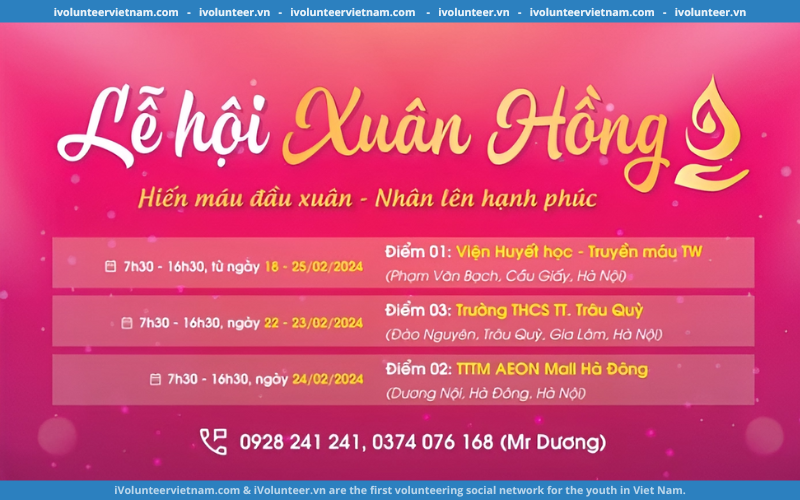 Lễ Hội Xuân Hồng Năm 2024 Tại Hà Nội – Lễ Hội Hiến Máu Lớn Nhất Việt Nam