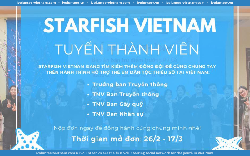 Câu Lạc Bộ Starfish Vietnam Chính Thức Mở Đơn Tuyển Thành Viên Đợt 2