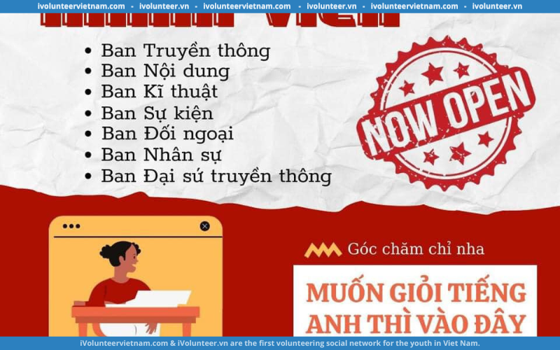 Muốn Giỏi Tiếng Anh Thì Vào Đây Chính Thức Mở Đơn Tuyển Thành Viên Thế Hệ Thứ 7